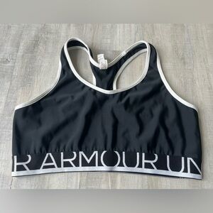 UNDER ARMOUR Heat Gear Black Racer Back Sports Bra Size Large